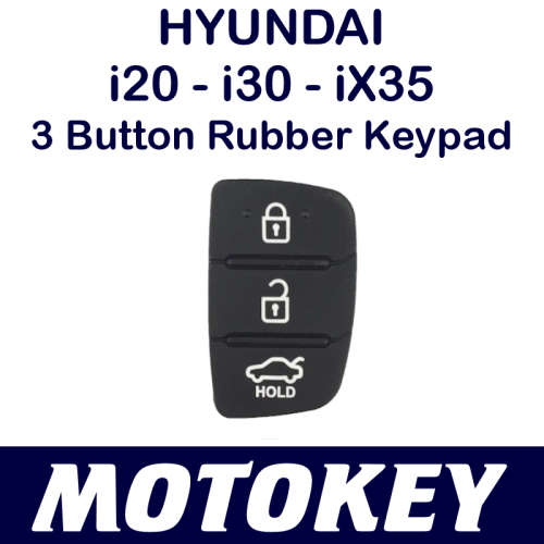 New Type Hyundai i20 / i30 / iX35 - 3 Button Rubber Keypad Replacement