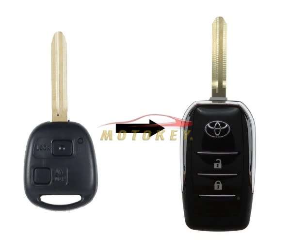 Toyota RunX / Corolla / Prado 2 Button Flip Key Conversion
