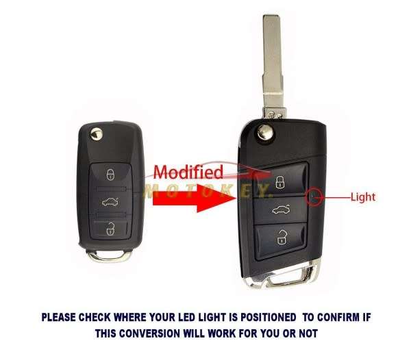 VW MK5 To MK7 Flip Key Conversion - Polo - Golf - Caddy - Jetta - Kombi