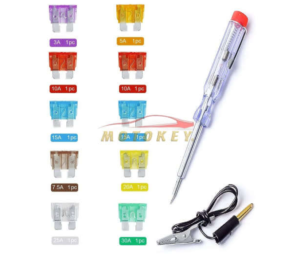 11pcs Automotive Fuse And Tester Light Set