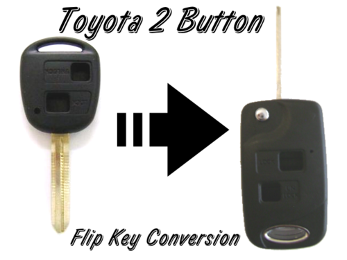 Toyota 2 Button Flip key Casing for Camry - Corolla - RunX - Yaris - Auris
