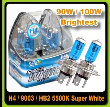 H4 Super White 100w Xenon Look - Cool White Bulbs