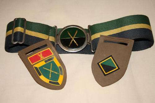 SADF Infantry School Satable Belt Plus Tupperware Flashes - Original