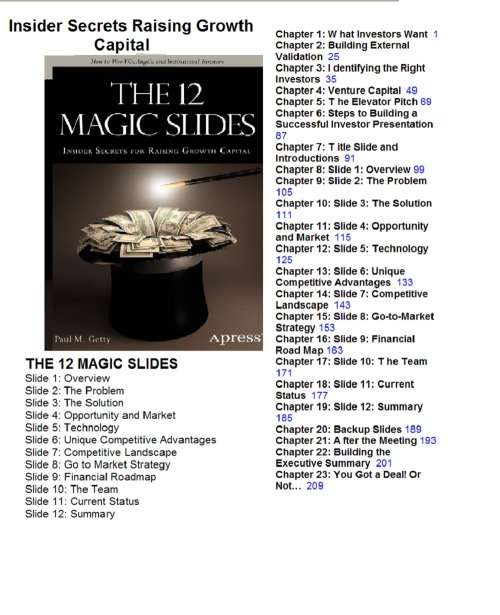 The 12 Magic Slides - Insider Secrets for Raising Growth Capital
