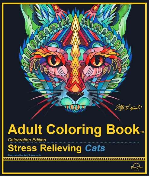 Coloring Book for  Adults - Stress Relieving Cats Celebration Edition