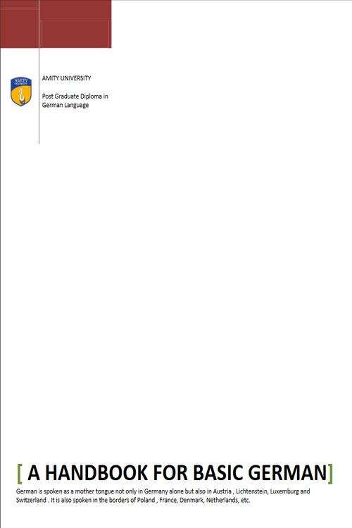 A Handbook For Basic German