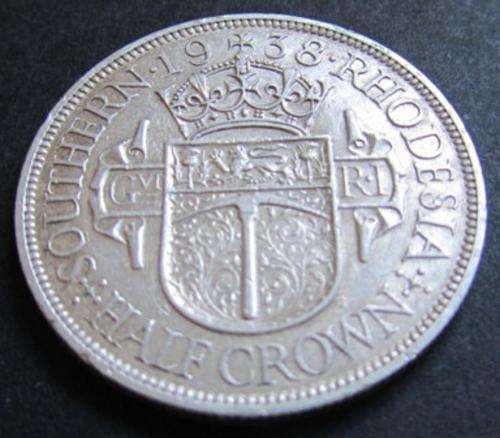 ULTRA RARE *AU* 1938 SILVER HALF CROWN Southern Rhodesia LOW MINTAGE