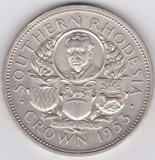 UNC SOUTHERN RHODESIAN 1953 SILVER CROWN