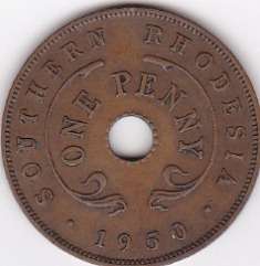 RARE XF 1950 Penny Southern Rhodesia