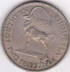1951 2 Shillings Southern Rhodesia *XF*
