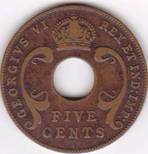 *VF* 1941 5 Cents EAST AFRICA