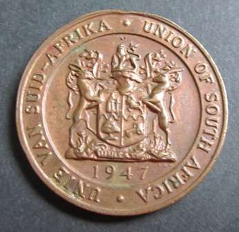 THE ROYAL VISIT 1947! UNION OF SOUTH AFRICA MEDALLION.