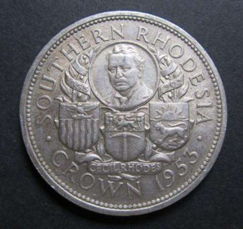 *XF/UNC* SILVER 1953 CROWN - SOUTHERN RHODESIA. High value in this condition!