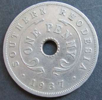 *XF* 1937 Penny George VI - SOUTHERN RHODESIA. Awesome toning - high value!