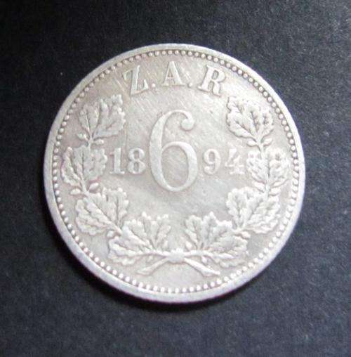 ULTRA RARE *XF-AU* 1894 SILVER ZAR 6 PENCE - IMMACULATE! Highest valued sixpence!