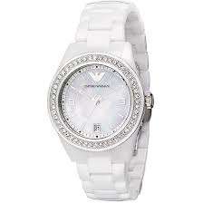 EMPORIO ARMANI AR1426 WHITE CERAMICA WOMENS WATCH