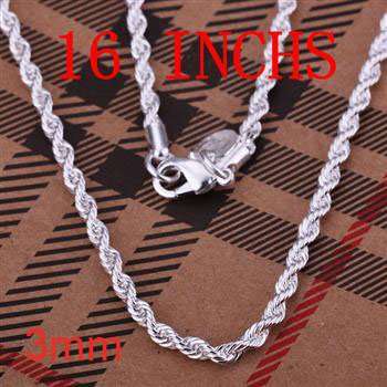 **CLASSIC** HALLMARKED 925 STERLING SILVER TWISTED ROPE CAHIN