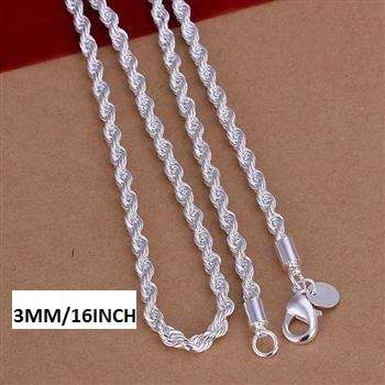 ***CLASSIC*** HALLMARKED 925 STERLING SILVER ROPE CHAIN