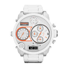 DIESEL DZ7277 ***MR DADDY HUGE FACE!!!*** 4 TIME ZONES CHRONOGRAPH MENS WATCH