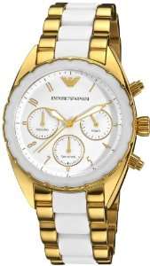 ***GORGEOUS*** EMPORIO ARMANI AR5944 GOLD SPORTIVO CHRONOGRAPH WOMENS WATCH