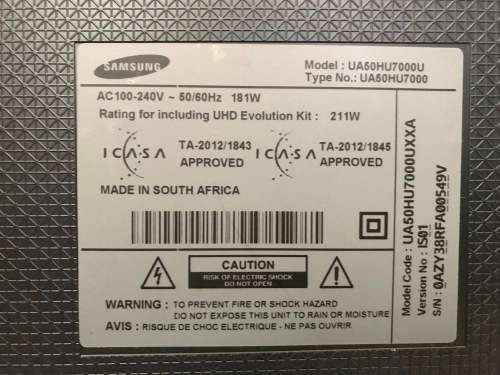 Samsung 50` UHD smart TV UA50HU7000u SMART TV