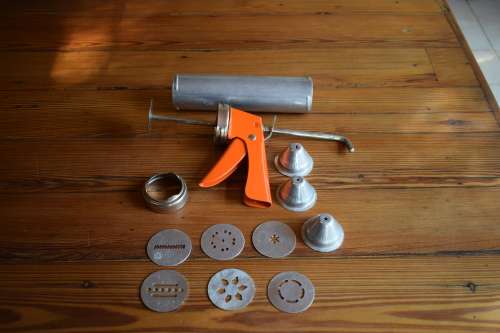 Vintage Cookie Press And Icing Set