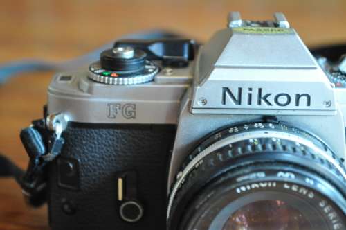 Vintage Nikon FG 35mm Film Camera With Lens