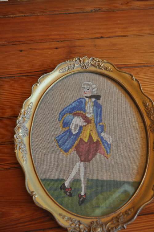 Framed Oval Tapestry