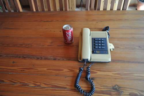 Vintage Push Button (black and cream) Phone