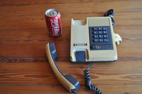Vintage Push Button (black and cream) Phone