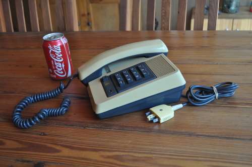 Vintage Push Button (black and cream) Phone