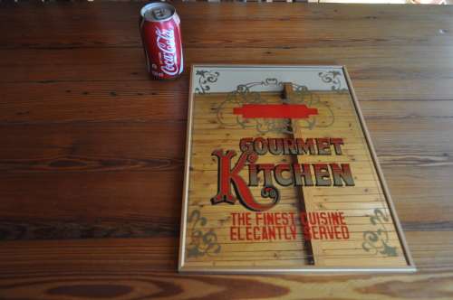 Vintage Screen Print Kitchen Mirror Gourmet Kitchen