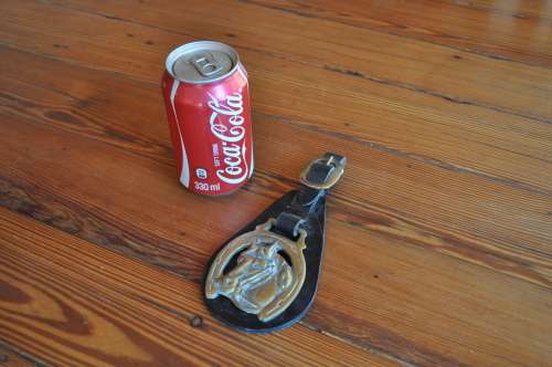 Leather Brass Extra Large Horse Shoe Key Ring
