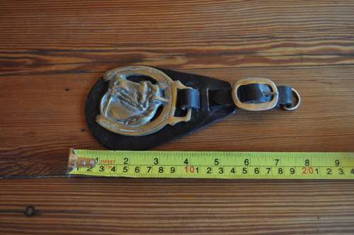 Leather Brass Extra Large Horse Shoe Key Ring