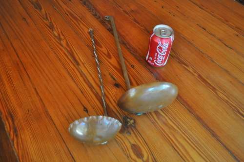 Two Vintage Copper Brass Metal Spoons