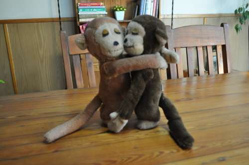 Vintage R Dakin And Co Hugging Monkeys Soft Toys