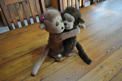 Vintage R Dakin And Co Hugging Monkeys Soft Toys