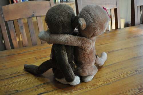 Vintage R Dakin And Co Hugging Monkeys Soft Toys