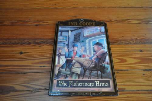 Vintage Pub Sign  The Fishermans Arms