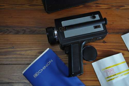 Vintage Chinon Movie Camera In Case With Manuals