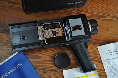 Vintage Chinon Movie Camera In Case With Manuals