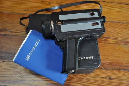 Vintage Chinon Movie Camera In Case With Manuals