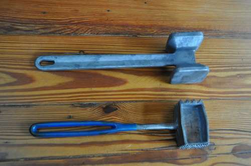 Vintage Meat Tenderizer Metal Hammers