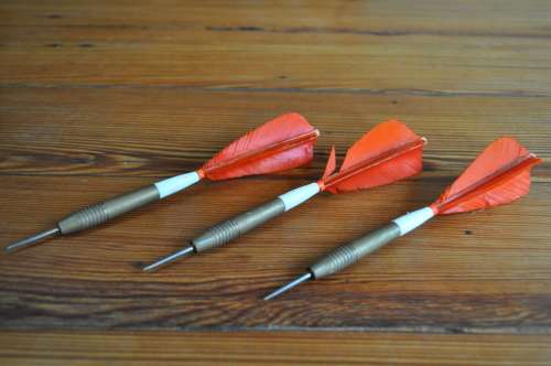 Vintage Feather Kwiz Brass Darts