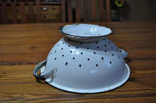 Vintage Enamel Colander