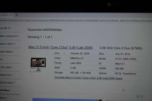 Imac Core 2 Duo 3.06 Late 2009