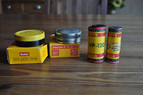 Vintage Kodak Film And 2 Empty Canisters
