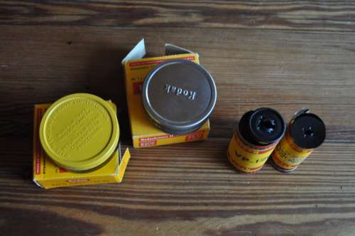 Vintage Kodak Film And 2 Empty Canisters