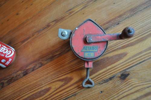 Vintage Small Metabo Hand Crank Bench Grinder