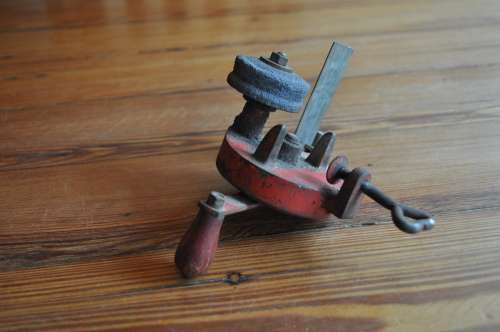 Vintage Small Metabo Hand Crank Bench Grinder